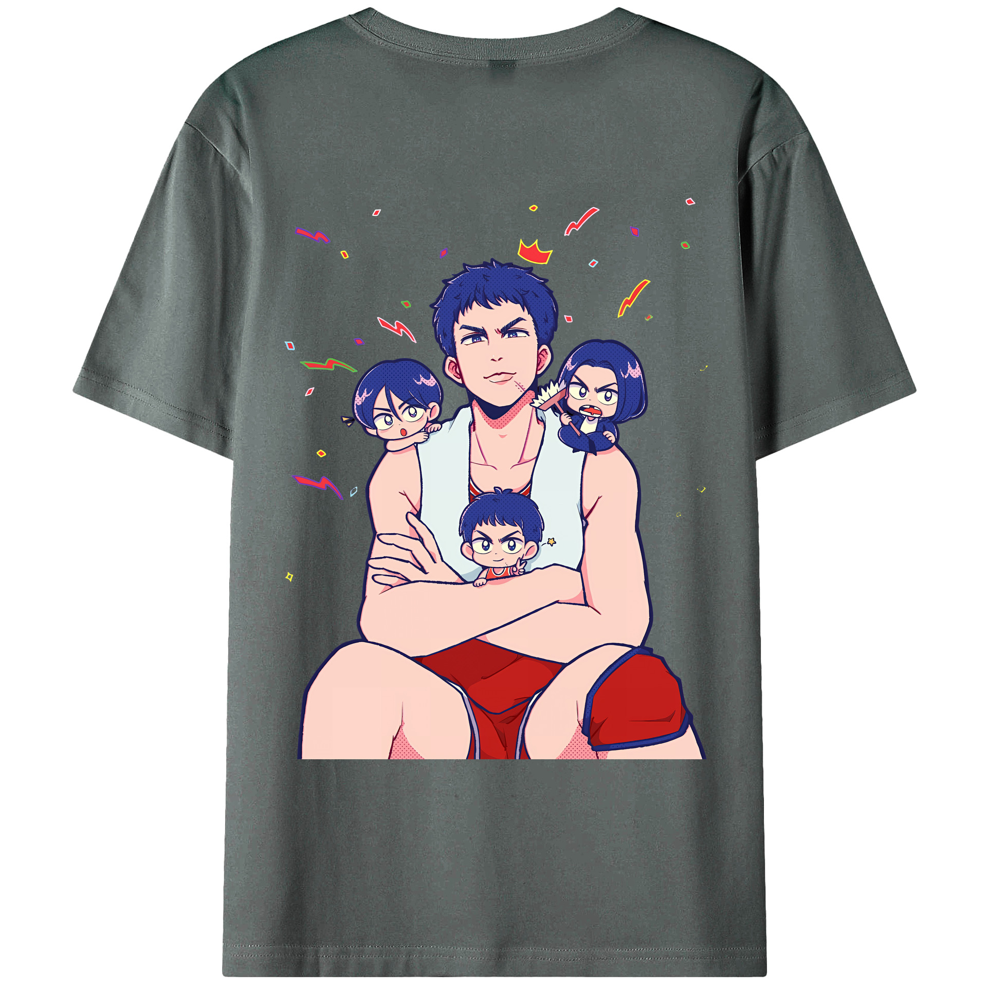 （画像用） SLAM DUNK／スラムダンク 綿100％ メンズ半袖Tシャツ（バックプリント） 通気性